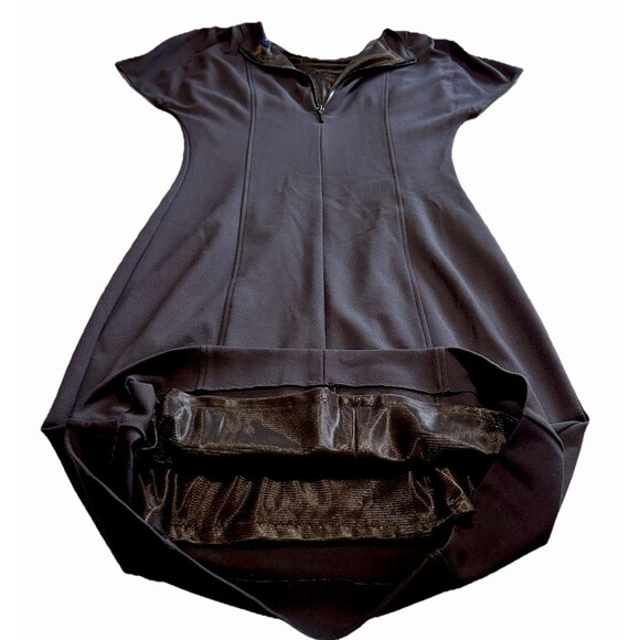 Piazza Sempione Italian Luxury Womens Sheath Dress Brown Stretch Career Timeless - Picture 6 of 11